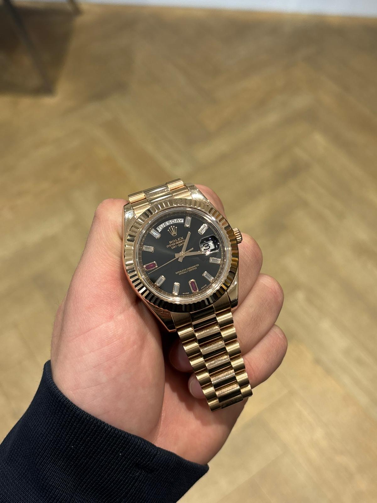 Rolex Datejust brown dial in hand